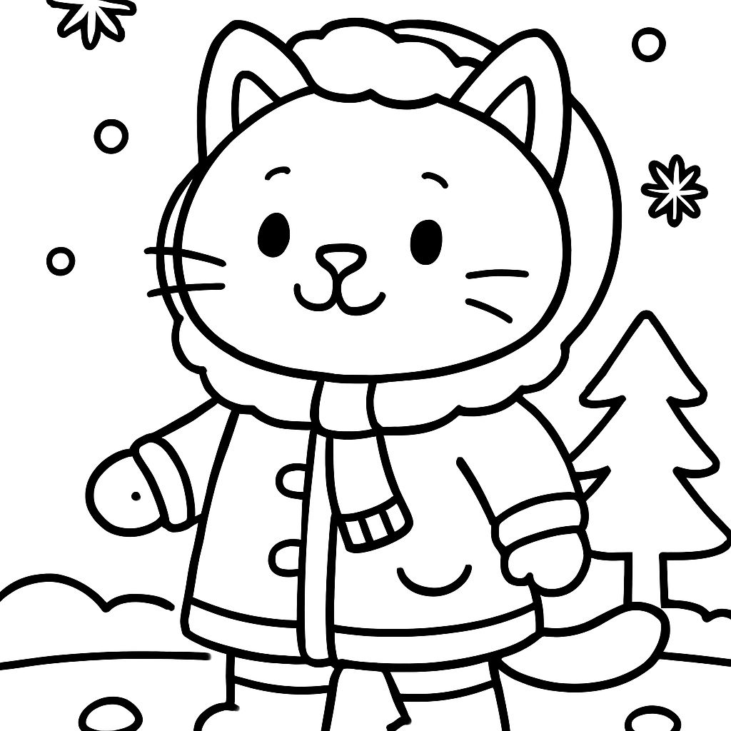 gato em um casaco de inverno gigante gato em um casaco de inverno gigante