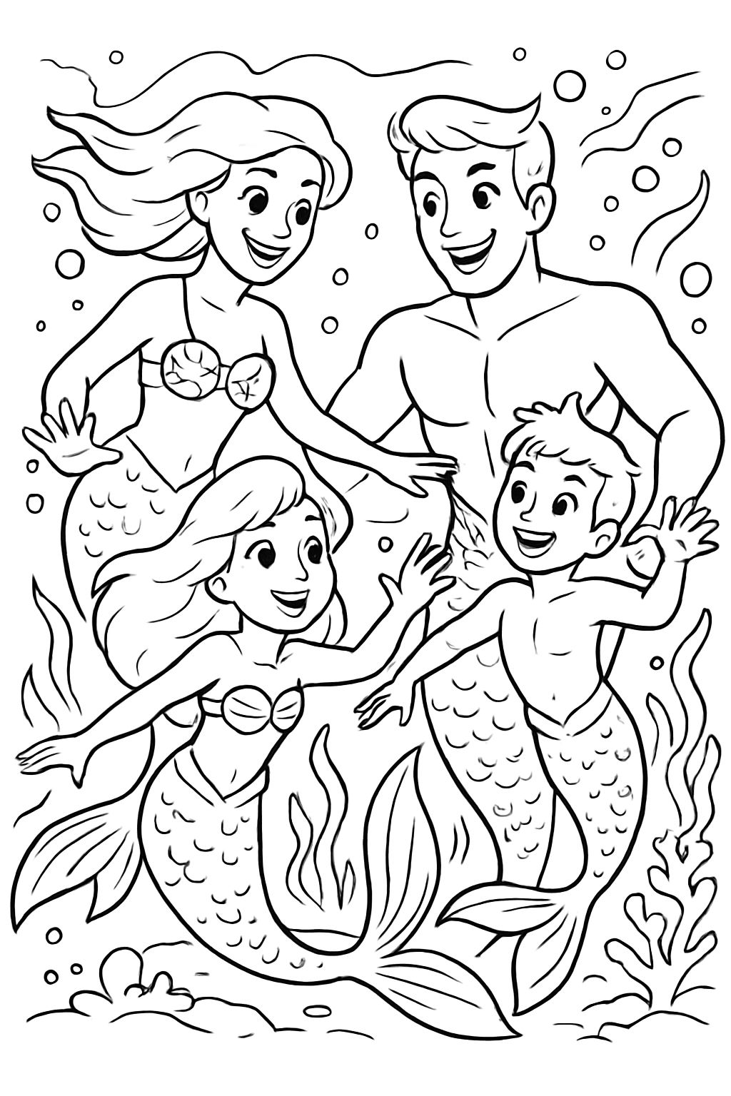 Eine Familie von Meerjungfrauen Eine Familie von Meerjungfrauen