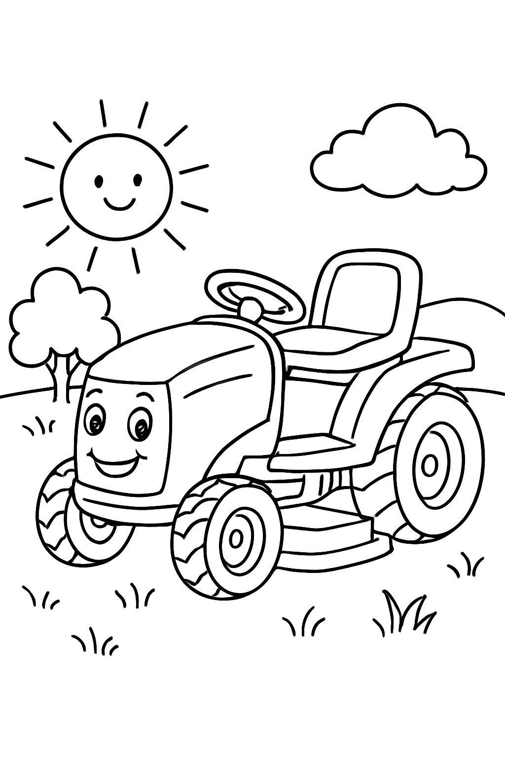 un tracteur de tondeuse à gazon