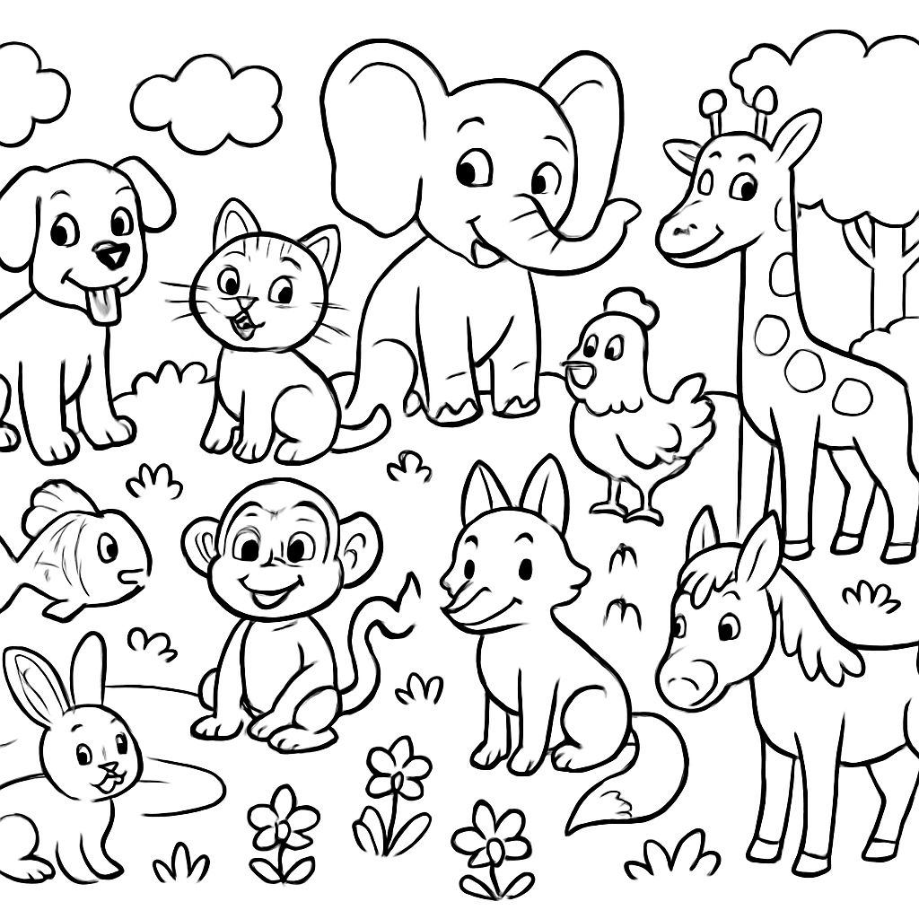 1 dog, 1 cat, 1 chicken, 1 rabbit, 1 monkey, 1 elephant, 1 giraffe, 1 fish, 1 wolf, 1 fox, 1 donkey, 1 horse, 1 cow 1 dog, 1 cat, 1 chicken, 1 rabbit, 1 monkey, 1 elephant, 1 giraffe, 1 fish, 1 wolf, 1 fox, 1 donkey, 1 horse, 1 cow