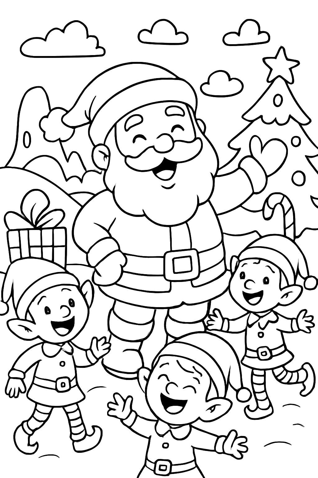 Le Père Noël et ses elfes