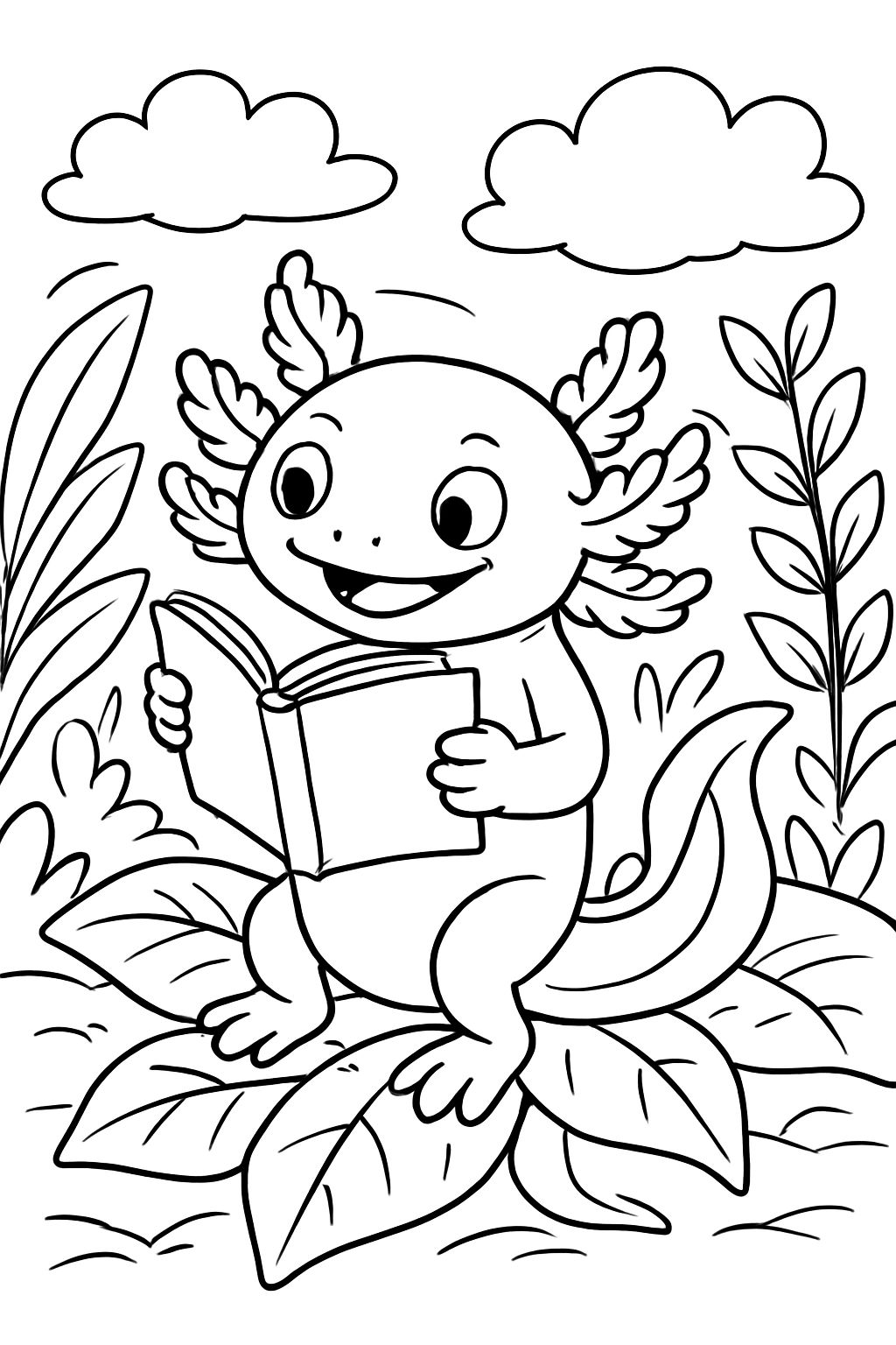 Un axolotl qui lit