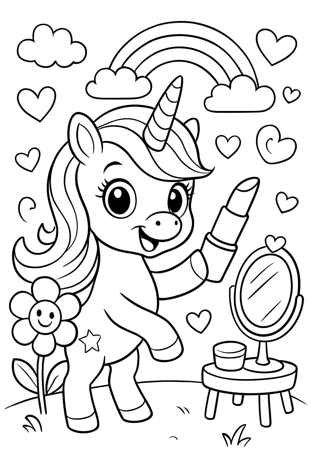unicornio embellecer coloreado