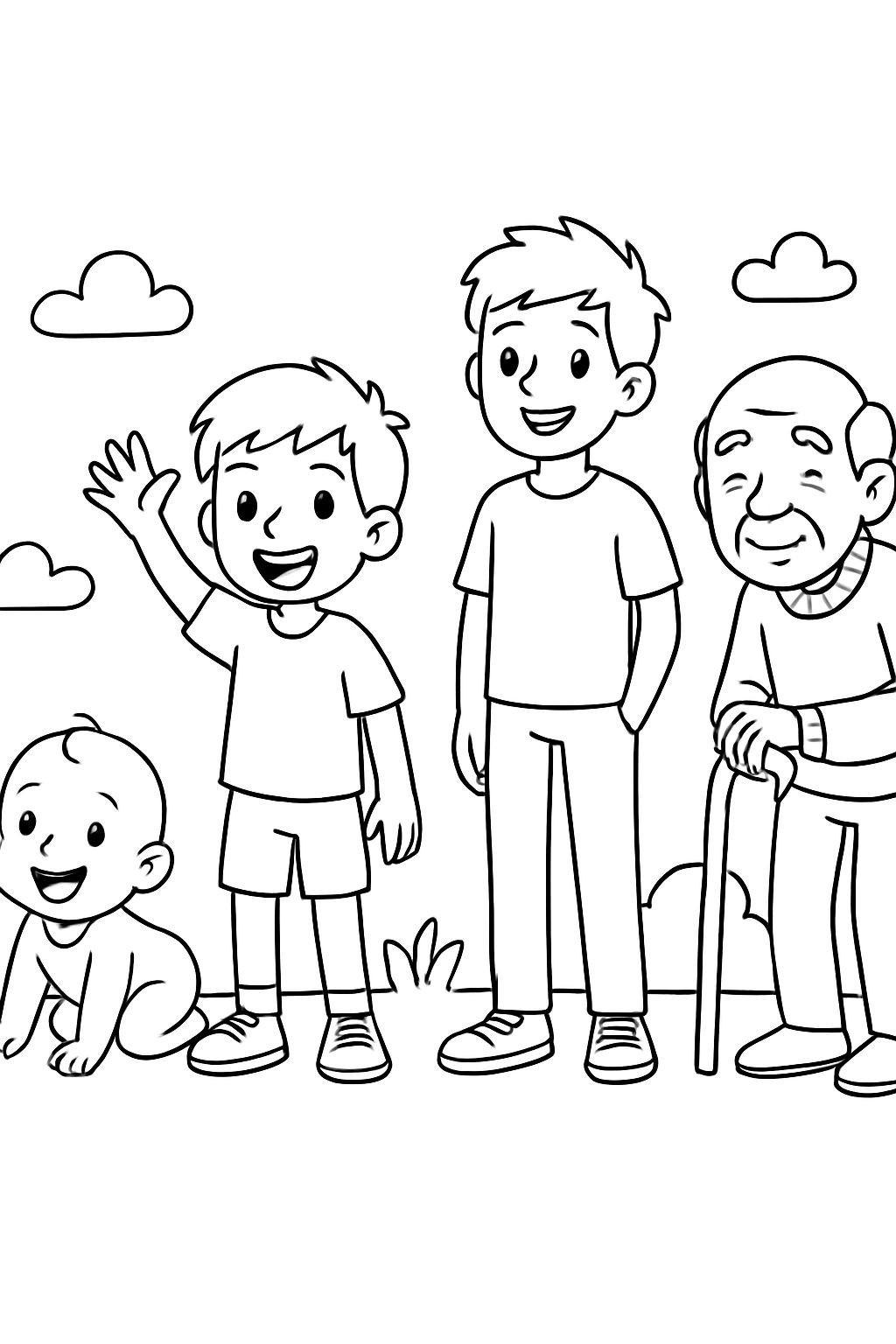 Etapas da vida: bebê, criança, jovem, adulto, idoso Etapas da vida: bebê, criança, jovem, adulto, idoso