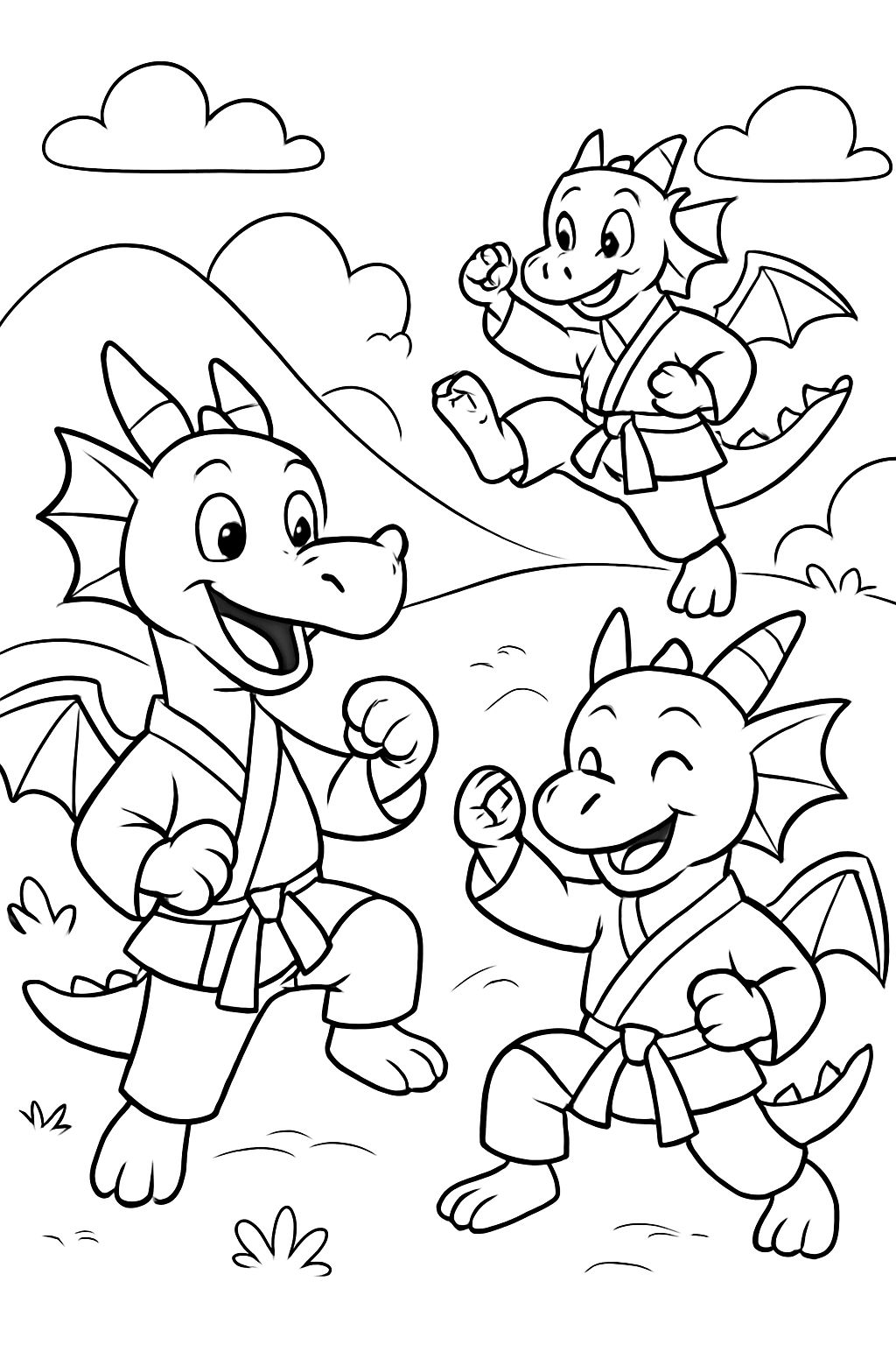 Drachen, die Karate machen Drachen, die Karate machen