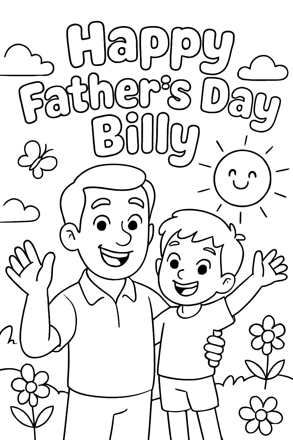 Happy fathers day billy written in bubble letter Happy fathers day billy written in bubble letter