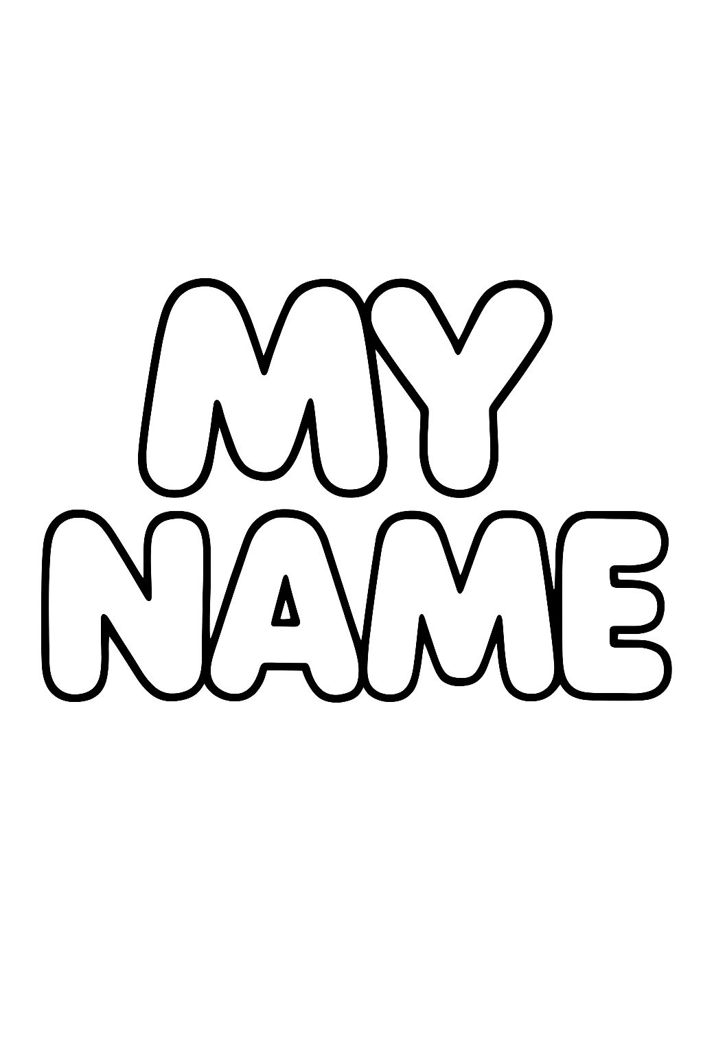 Mein Name in Blubberbuchstaben