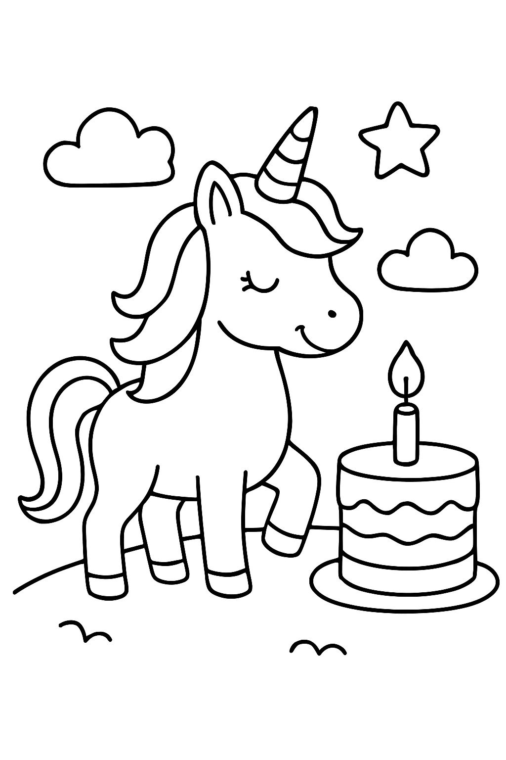 a unicorn with cake