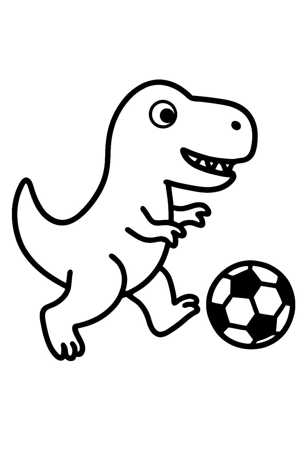 a T-Rex playing soccer