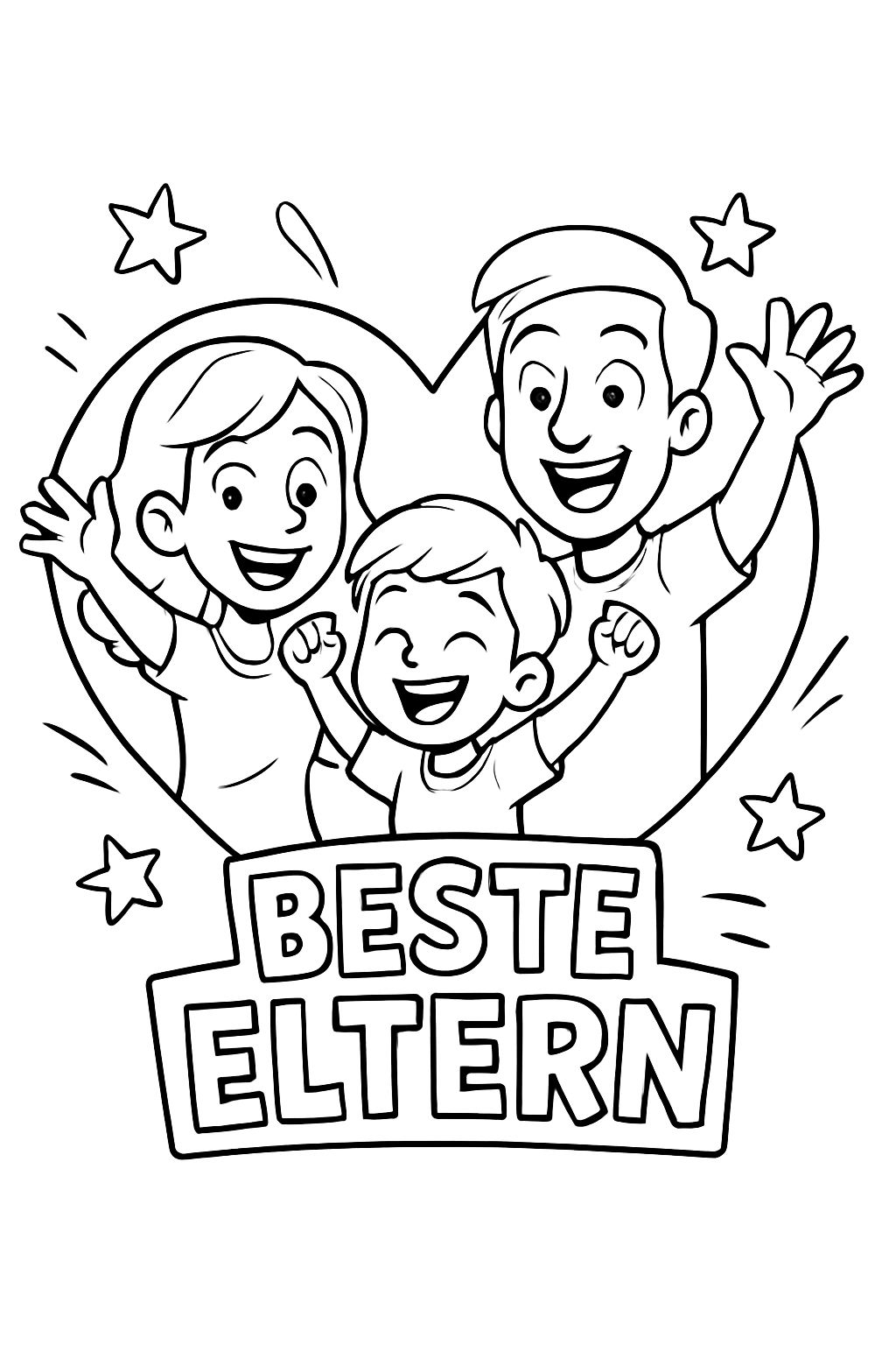 Coração com a inscrição Melhores Pais