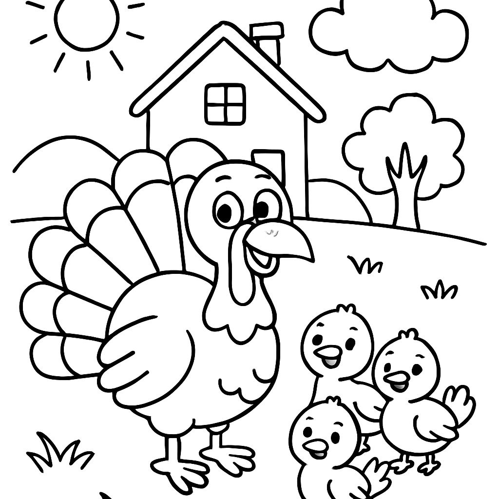 um peru com uma família do lado de fora do quintal com uma casa ao fundo um peru com uma família do lado de fora do quintal com uma casa ao fundo