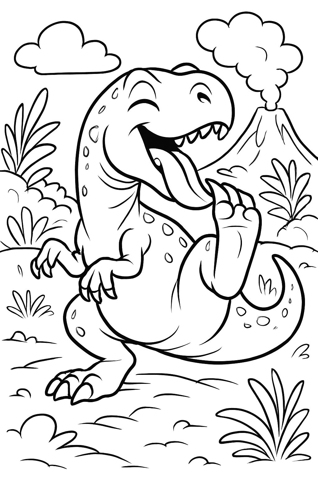 Dinossauro lambendo os pés