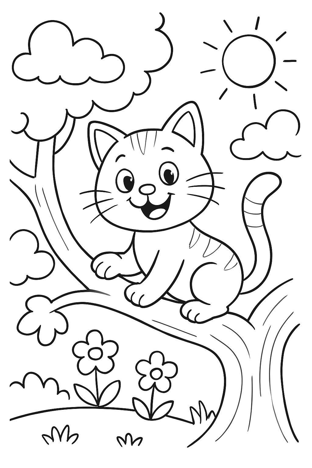 a cat on a tree