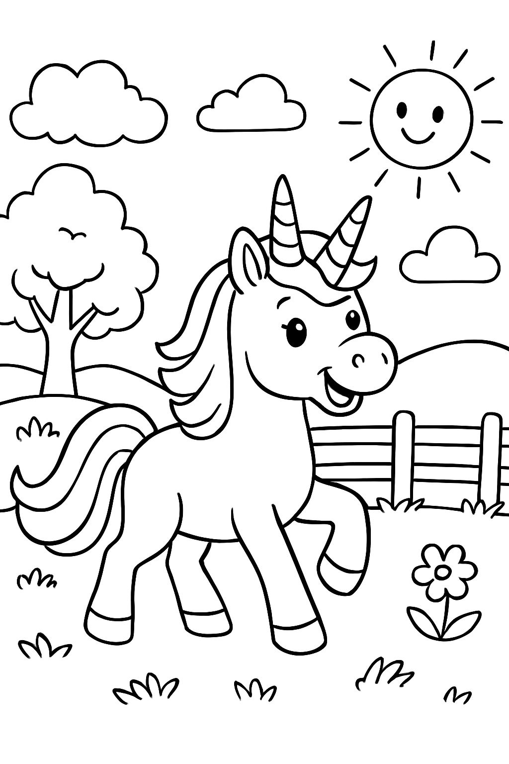 Une licorne dans un pré