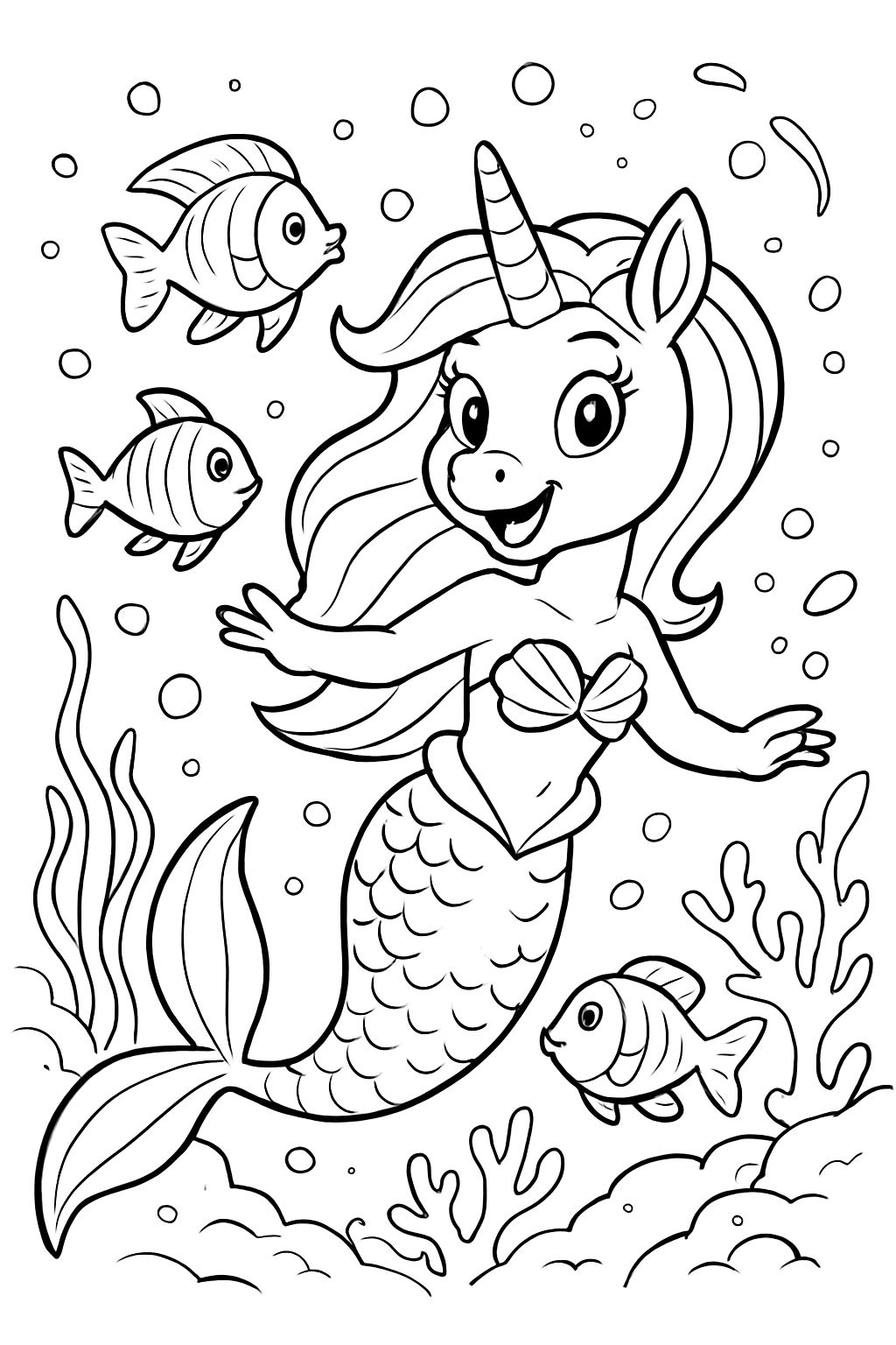 mermaid unicorn underwater with fish mermaid unicorn underwater with fish
