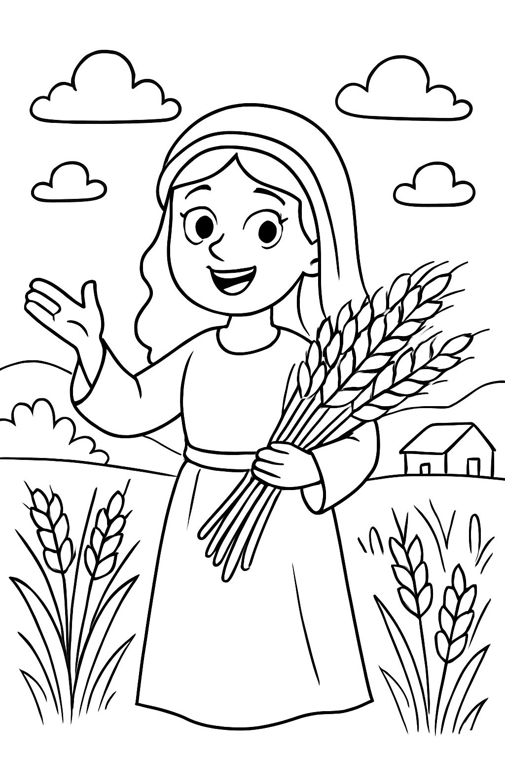 bible character ruth with grains