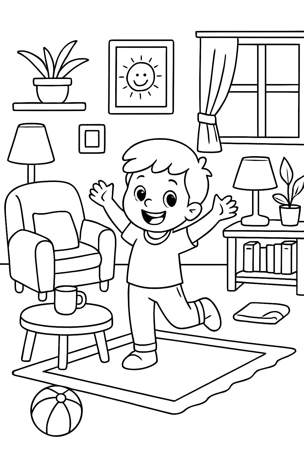 Living room with many objects