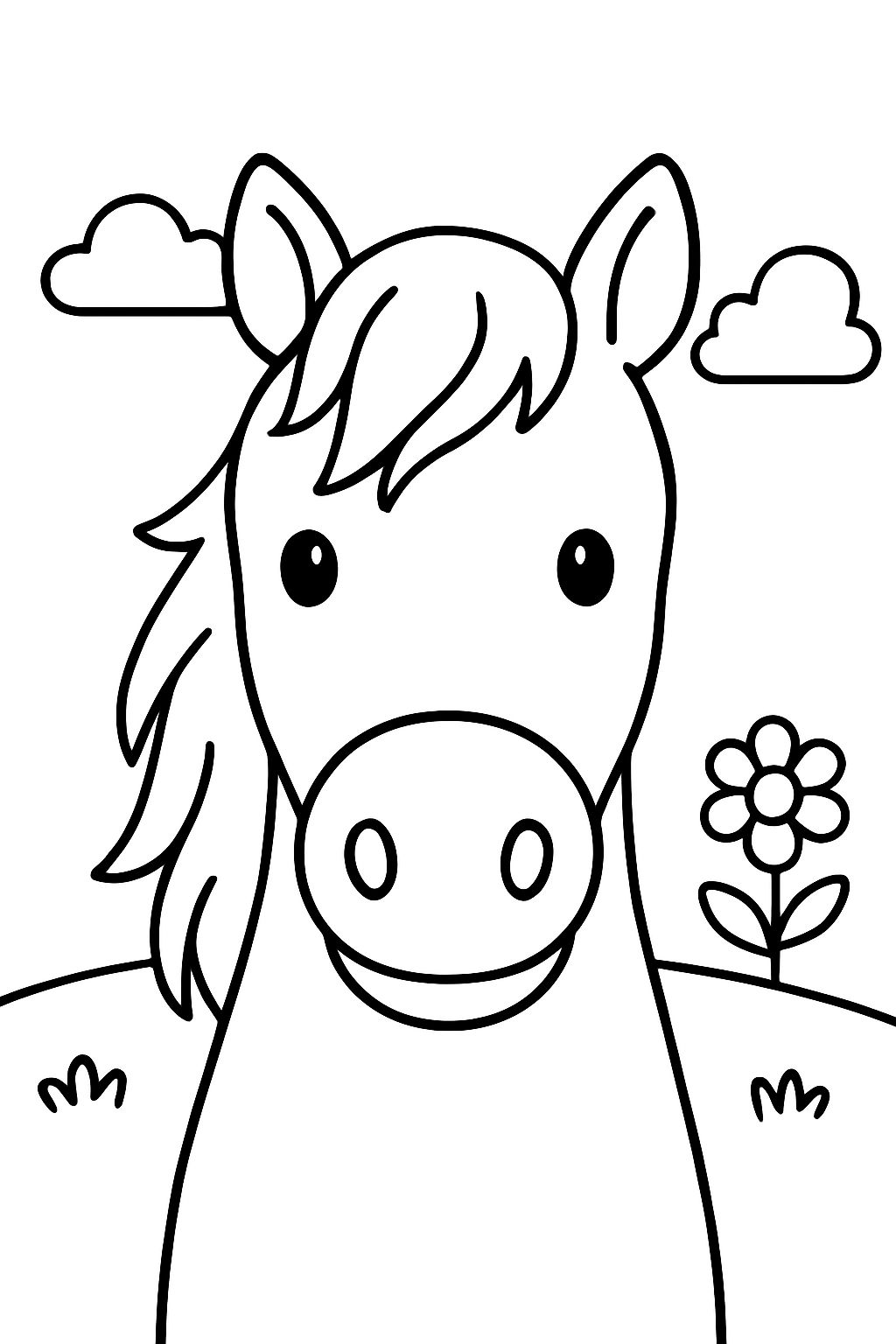 a simple horse head from the front