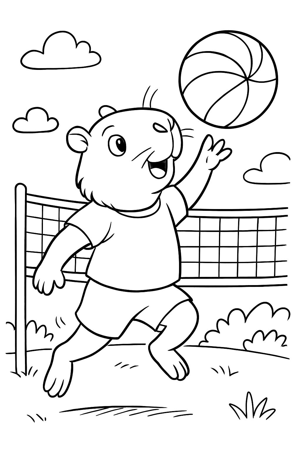 Capybara spielt Volleyball
