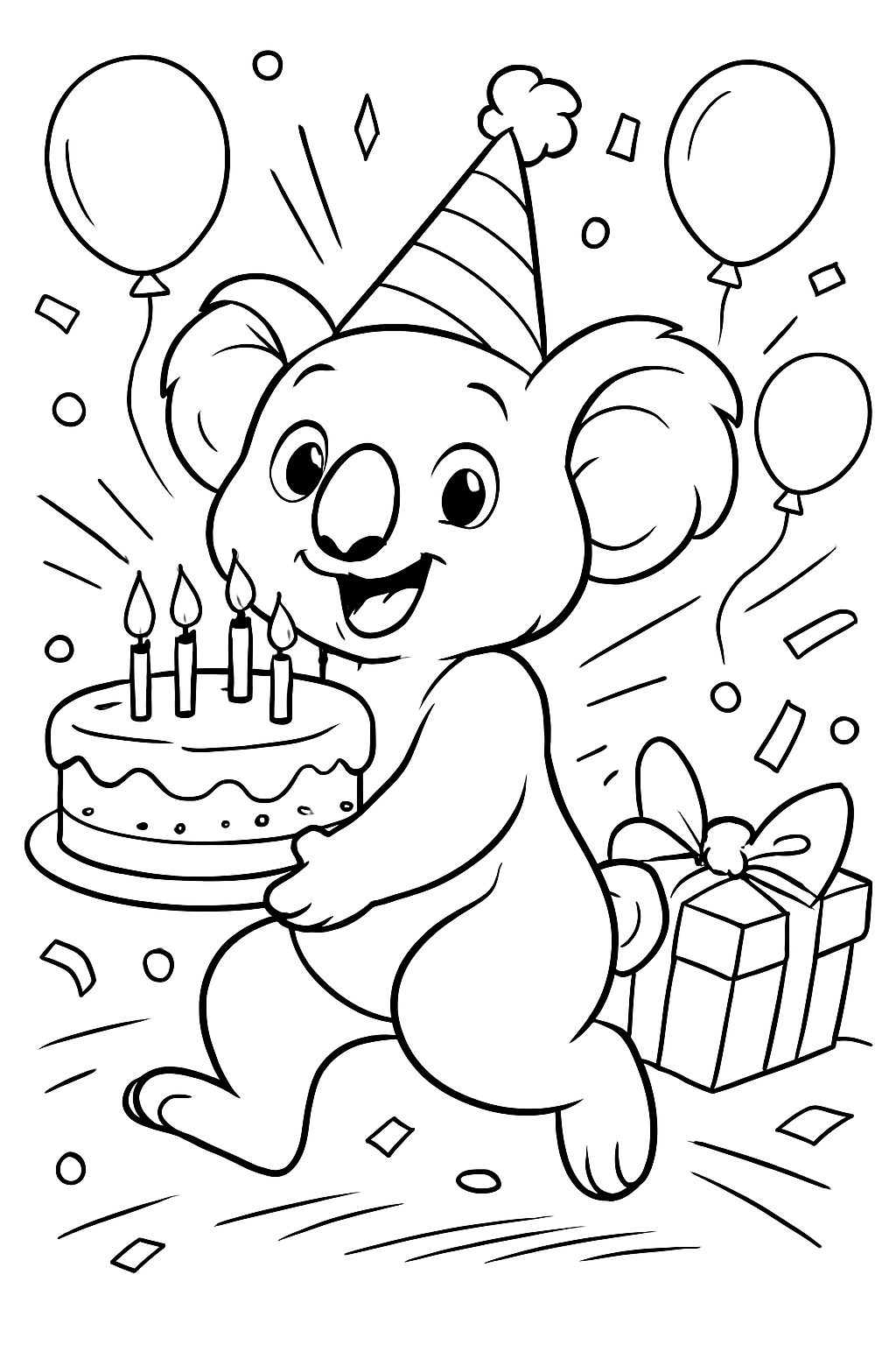 Birthday card with a koala for Nele