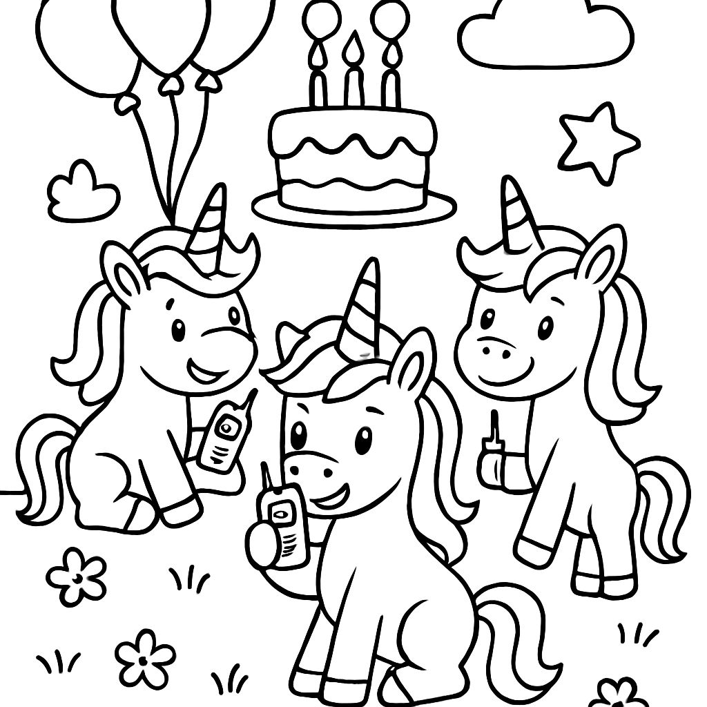 Geburtstag Walkie-Talkies 3 Einhörner Geburtstag Walkie-Talkies 3 Einhörner