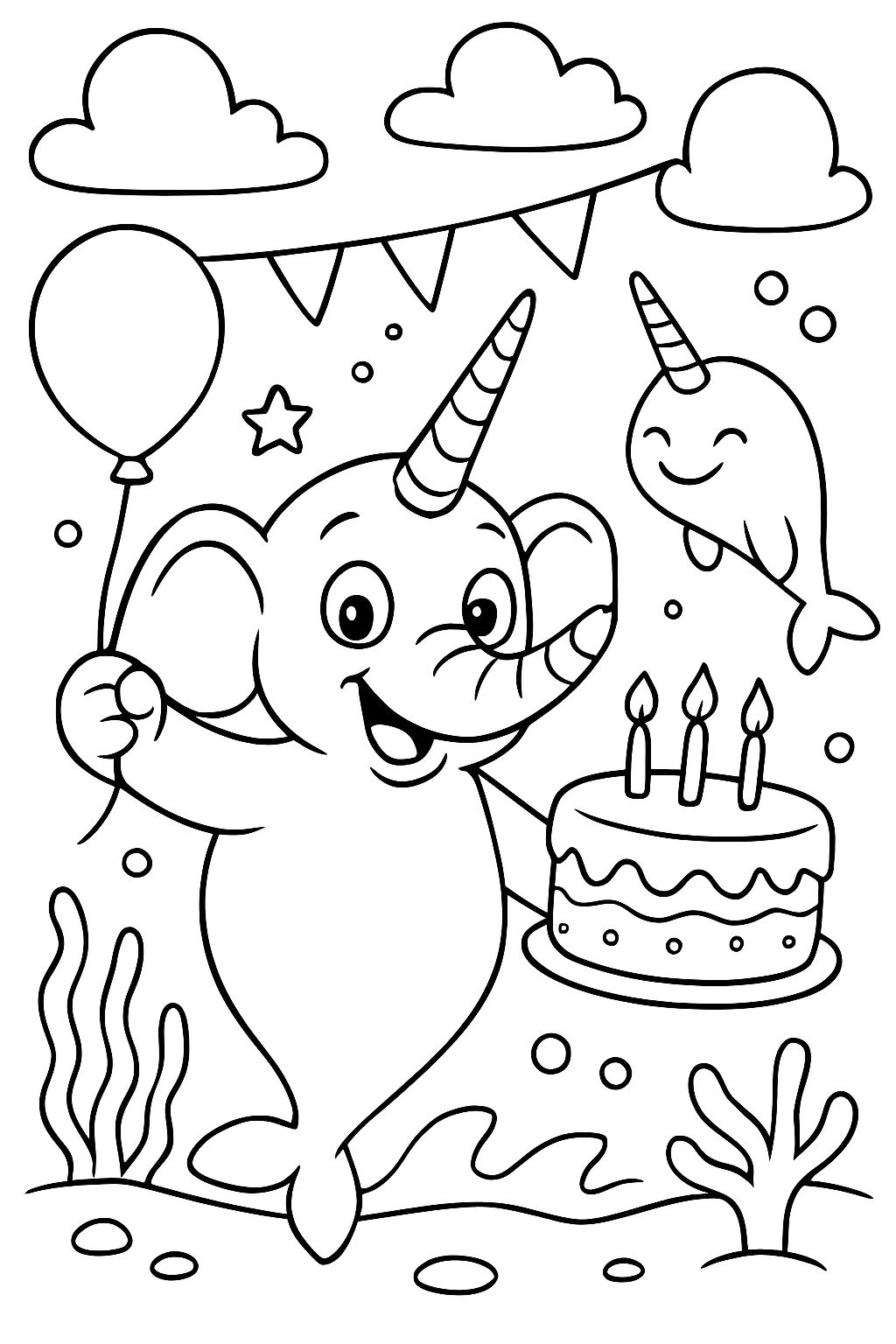 Elephant Narwhal Sea Birthday