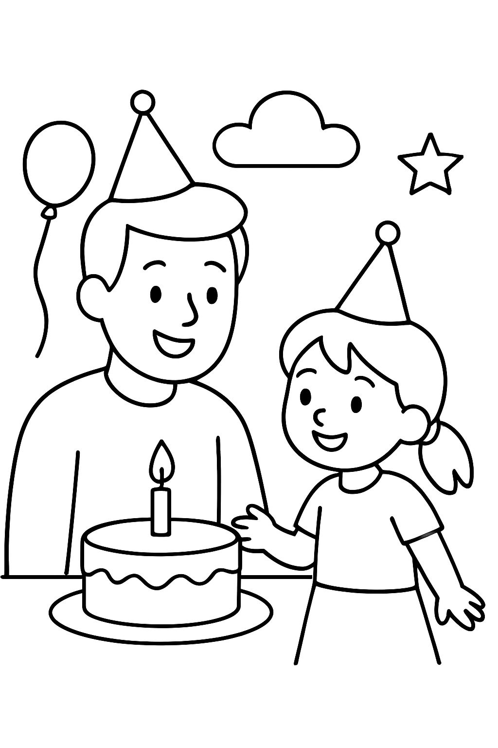 Un homme qui a son anniversaire et le célèbre avec une petite fille. Un homme qui a son anniversaire et le célèbre avec une petite fille.