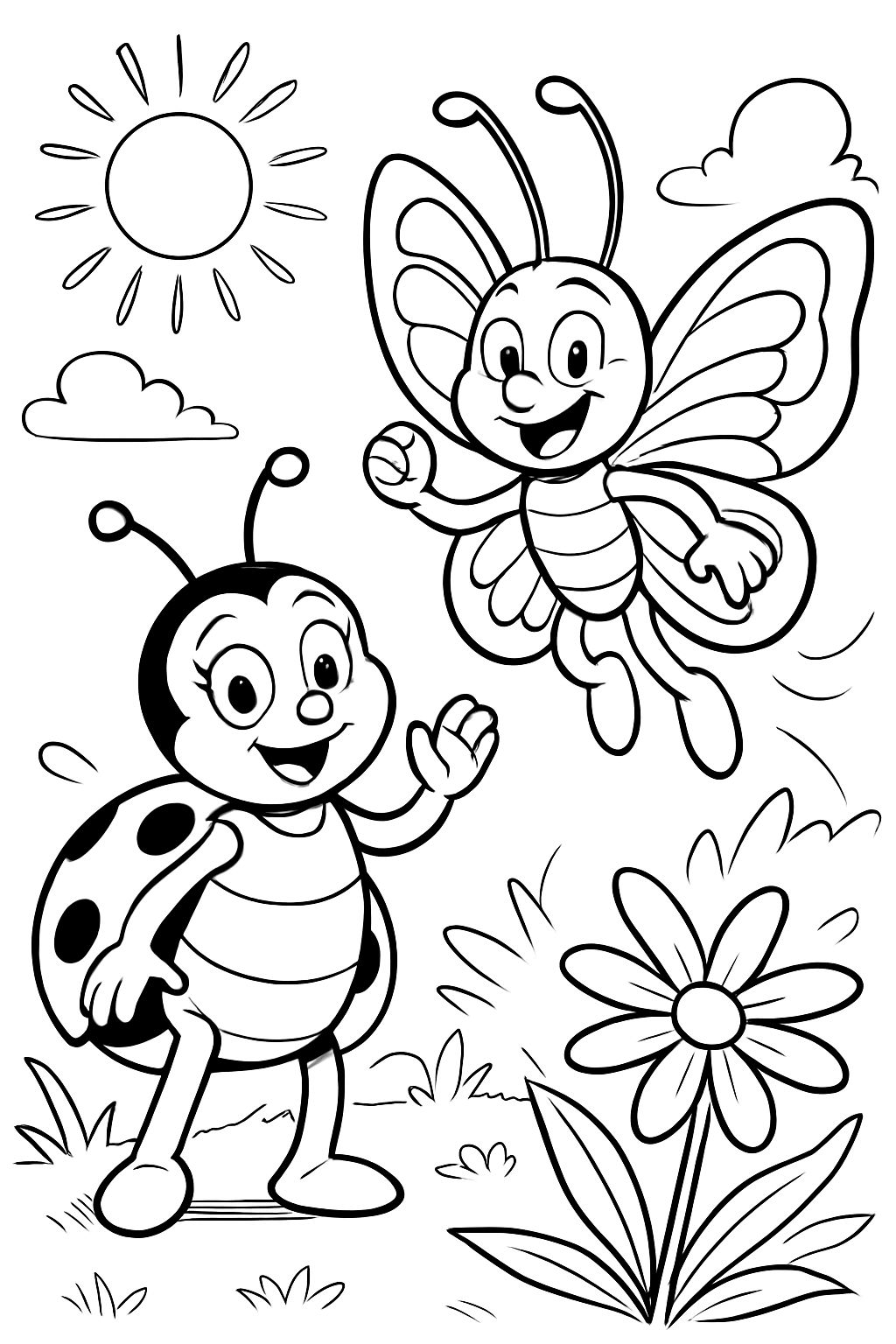 a ladybug as a mom and butterfly as a dad