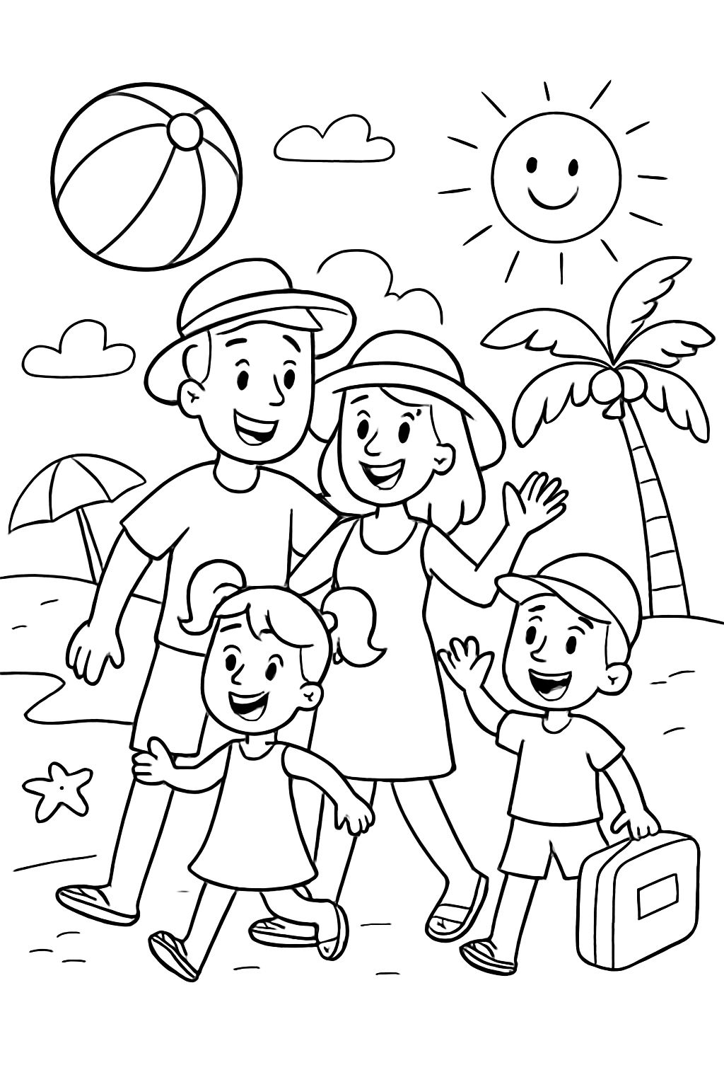 Eine Familie im Urlaub