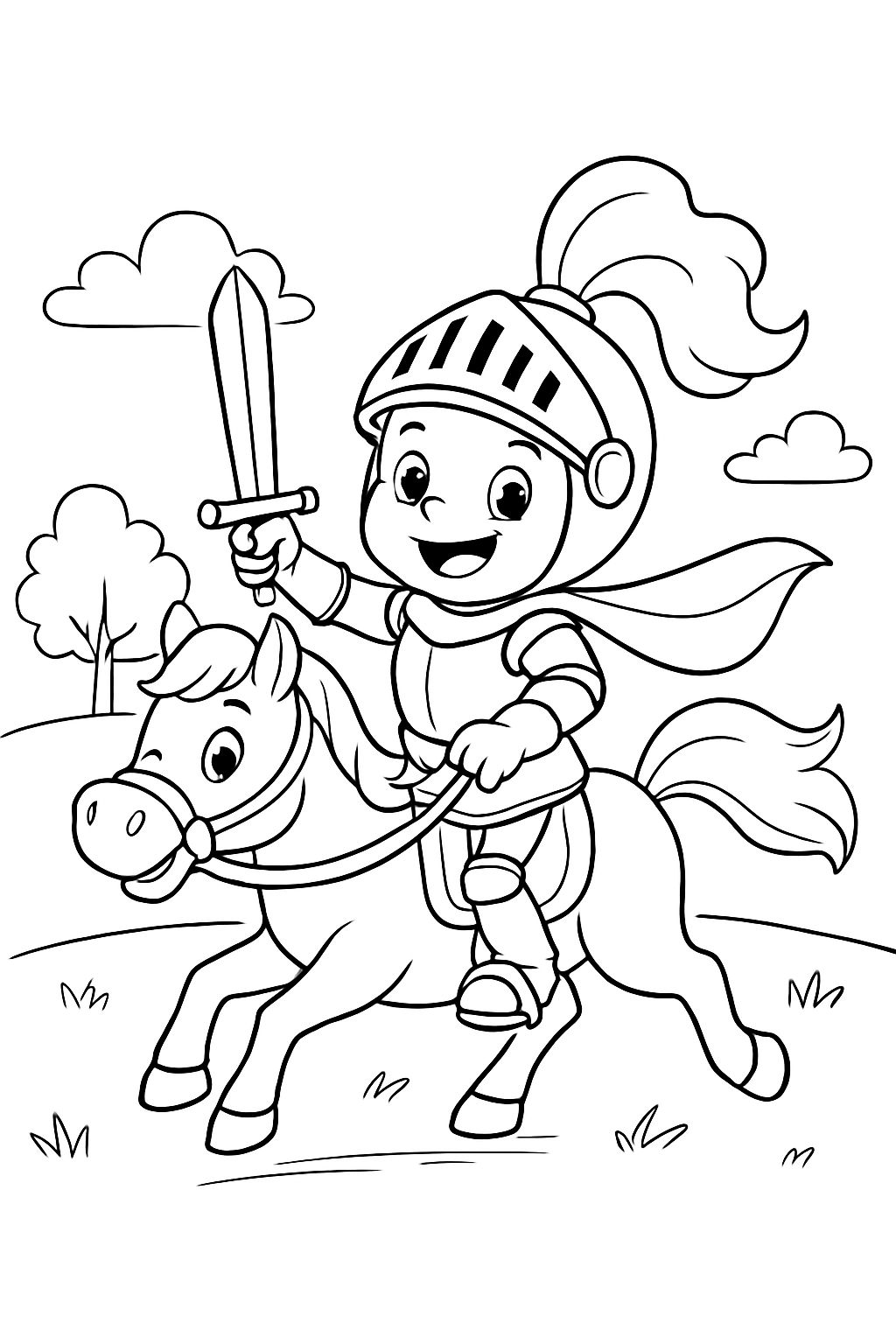 cavaleiro com armadura montando um cavalo