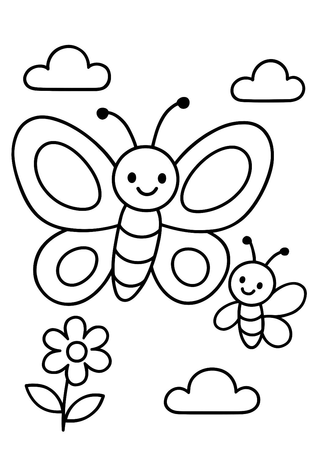 Butterfly with a baby butterfly