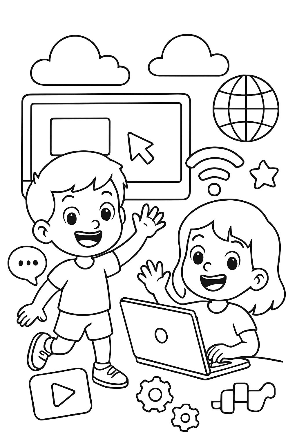 BOY AND GIRL IN THE MY DIGITAL WORLD