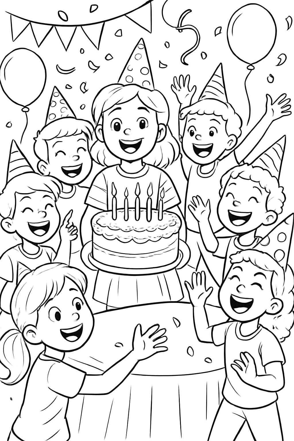 a group of 8 children celebrating a birthday a group of 8 children celebrating a birthday