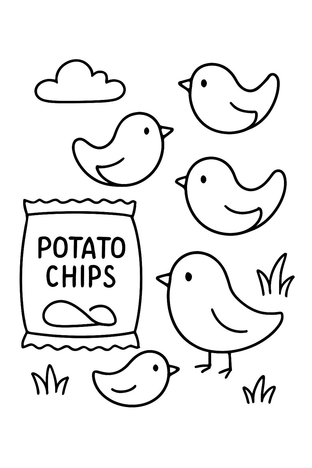 Chips de pomme de terre en forme d'oiseaux
