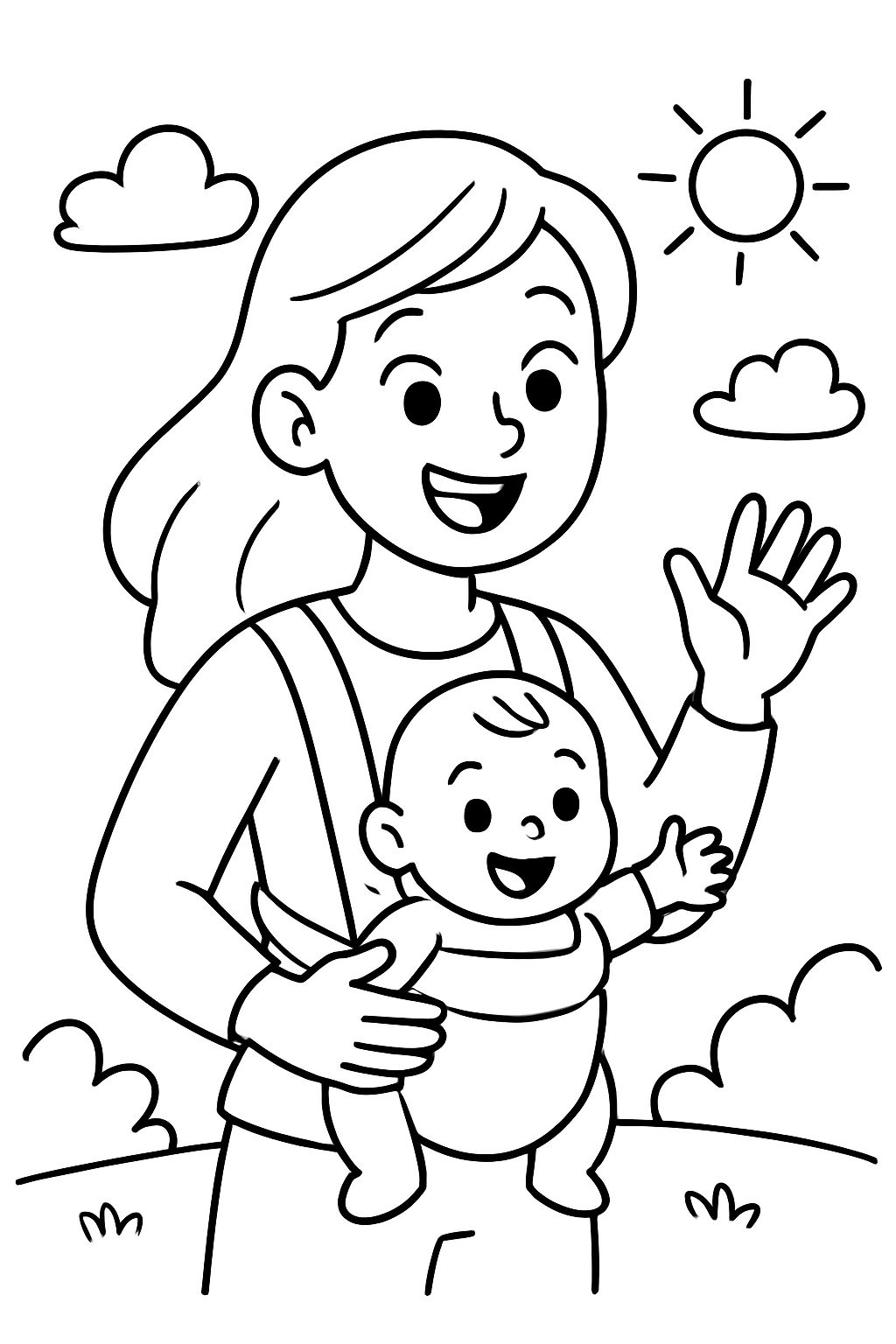 mama mit baby in der trage