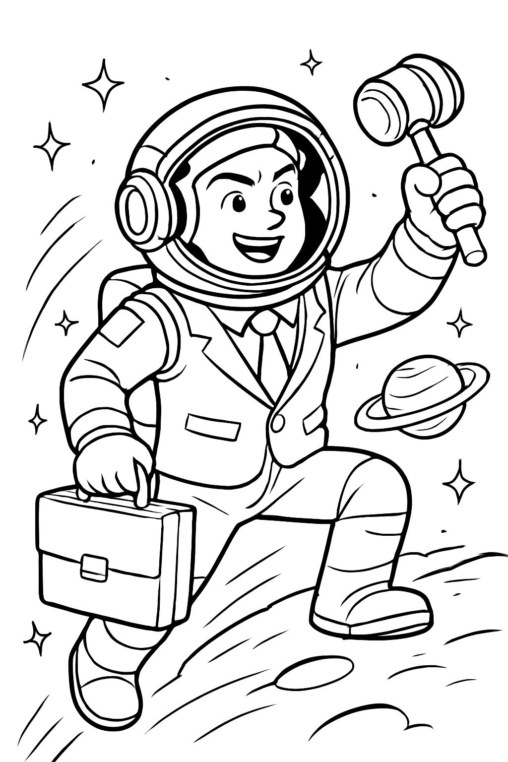 Un astronaute et un avocat combinés en un seul personnage.