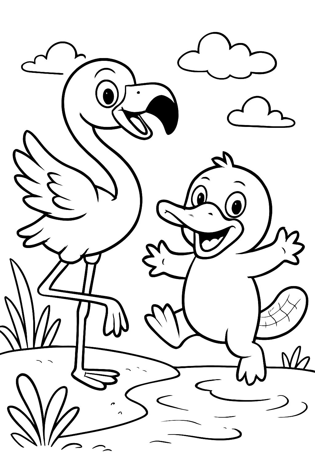 Flamingo und Schnabeltier Flamingo und Schnabeltier