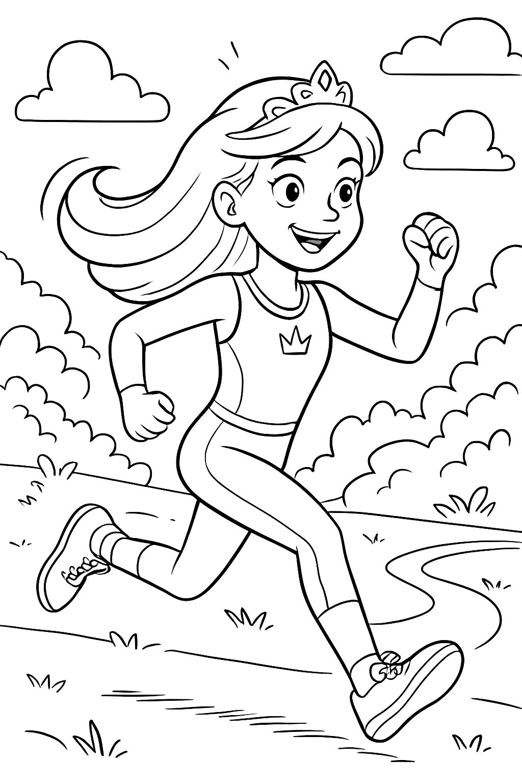 Eine Prinzessin in hübscher Sportkleidung. Eine Prinzessin in hübscher Sportkleidung.