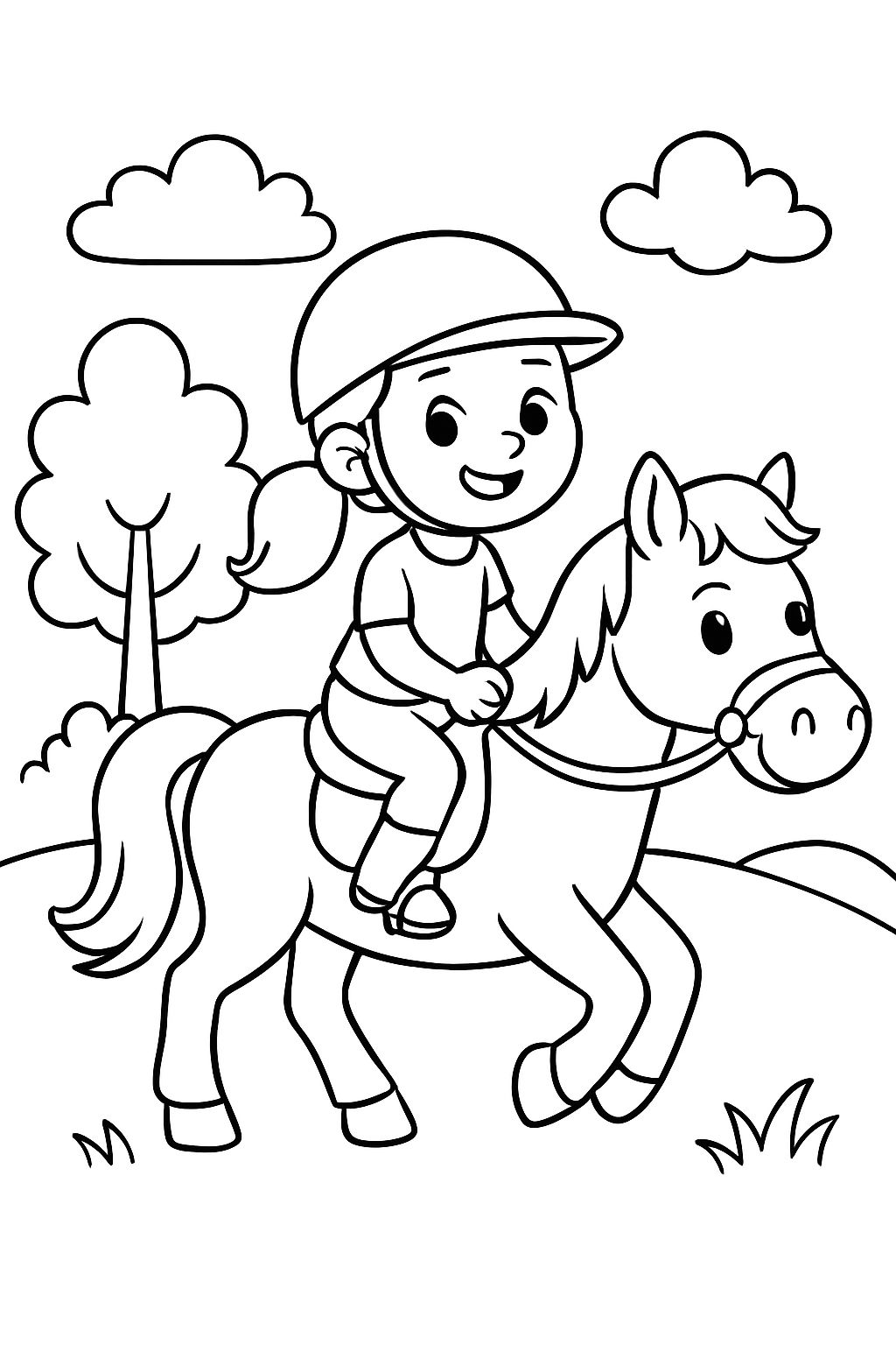 une jeune fille à cheval