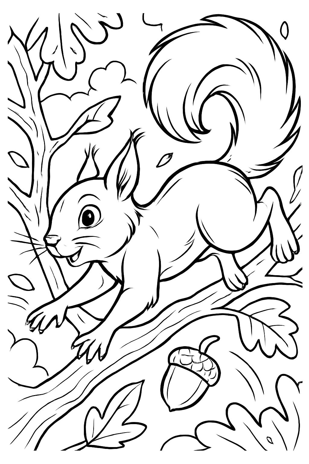 a realistically drawn squirrel