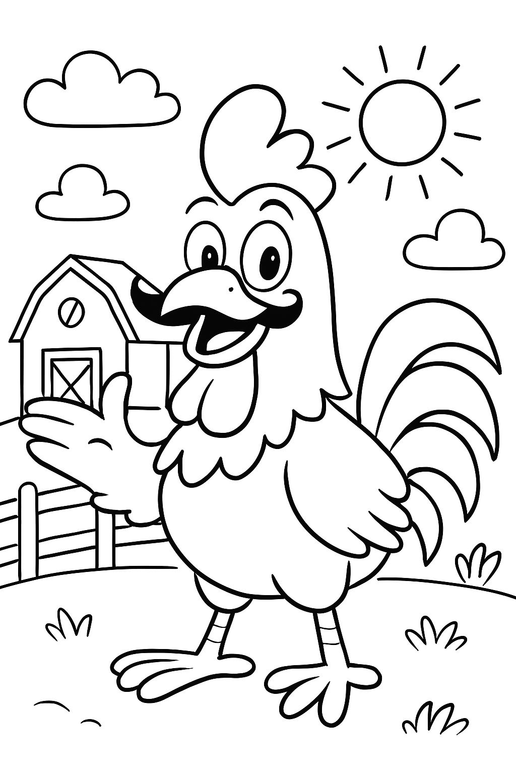 rooster with a mustache