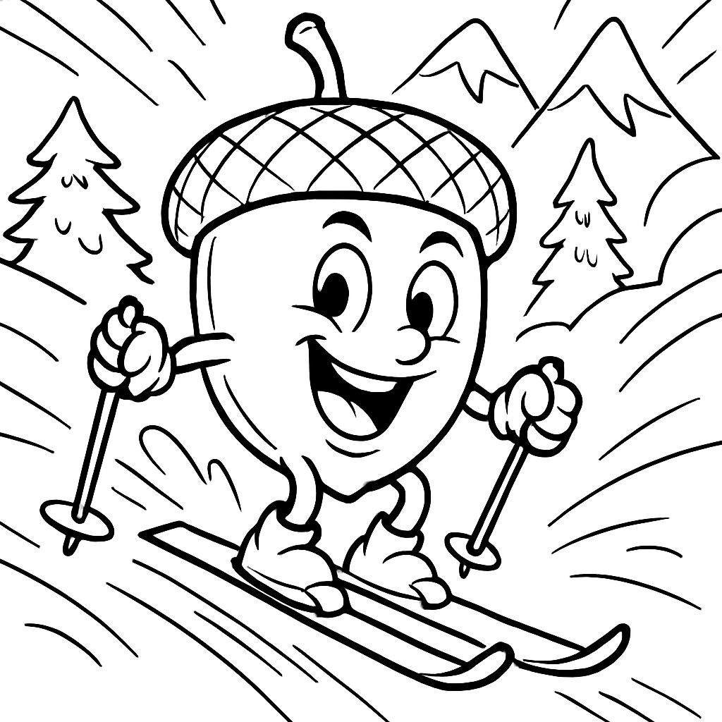 una bellota en esquís una bellota en esquís