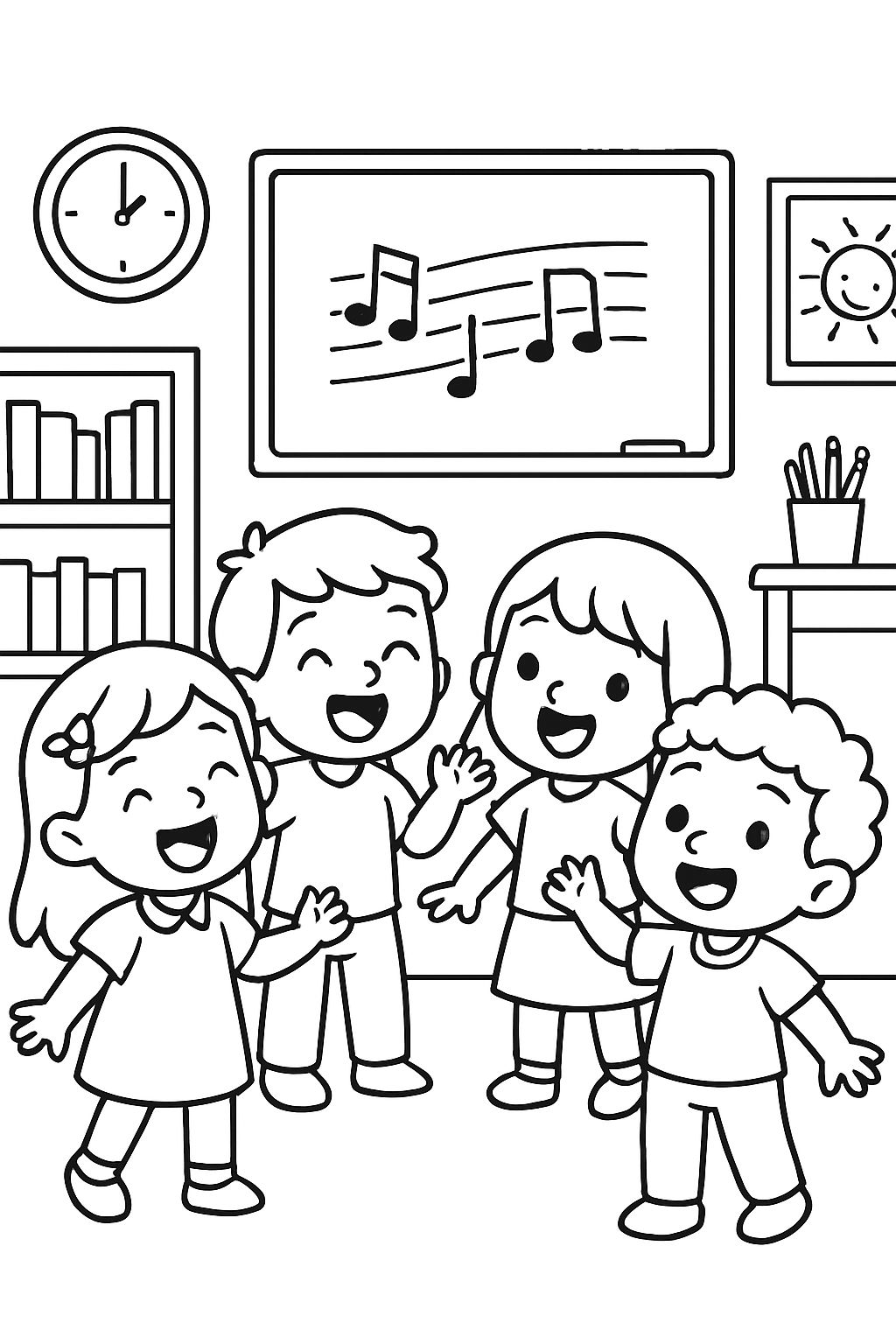 aula de pré-escola cantando aula de pré-escola cantando