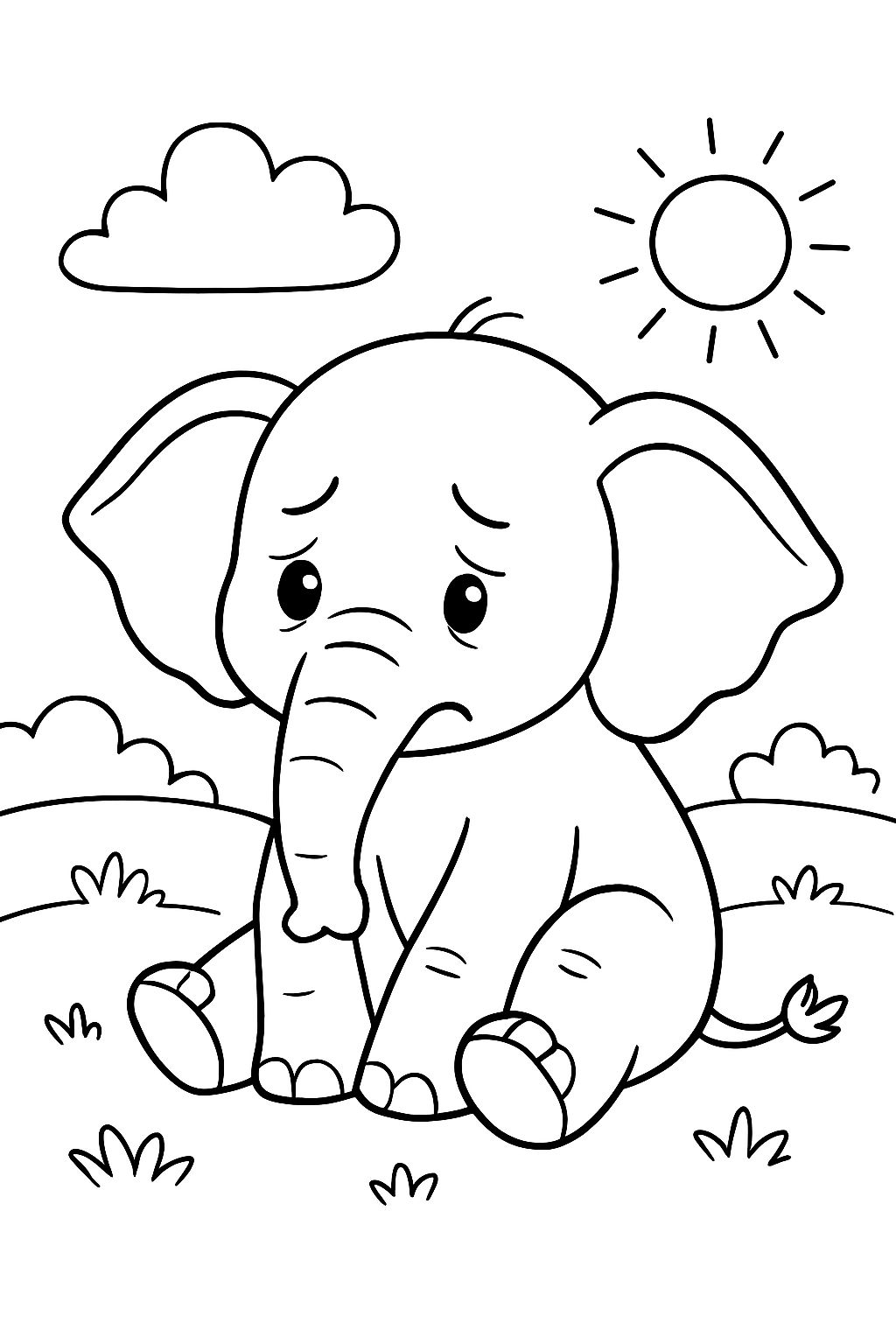 A sad elephant