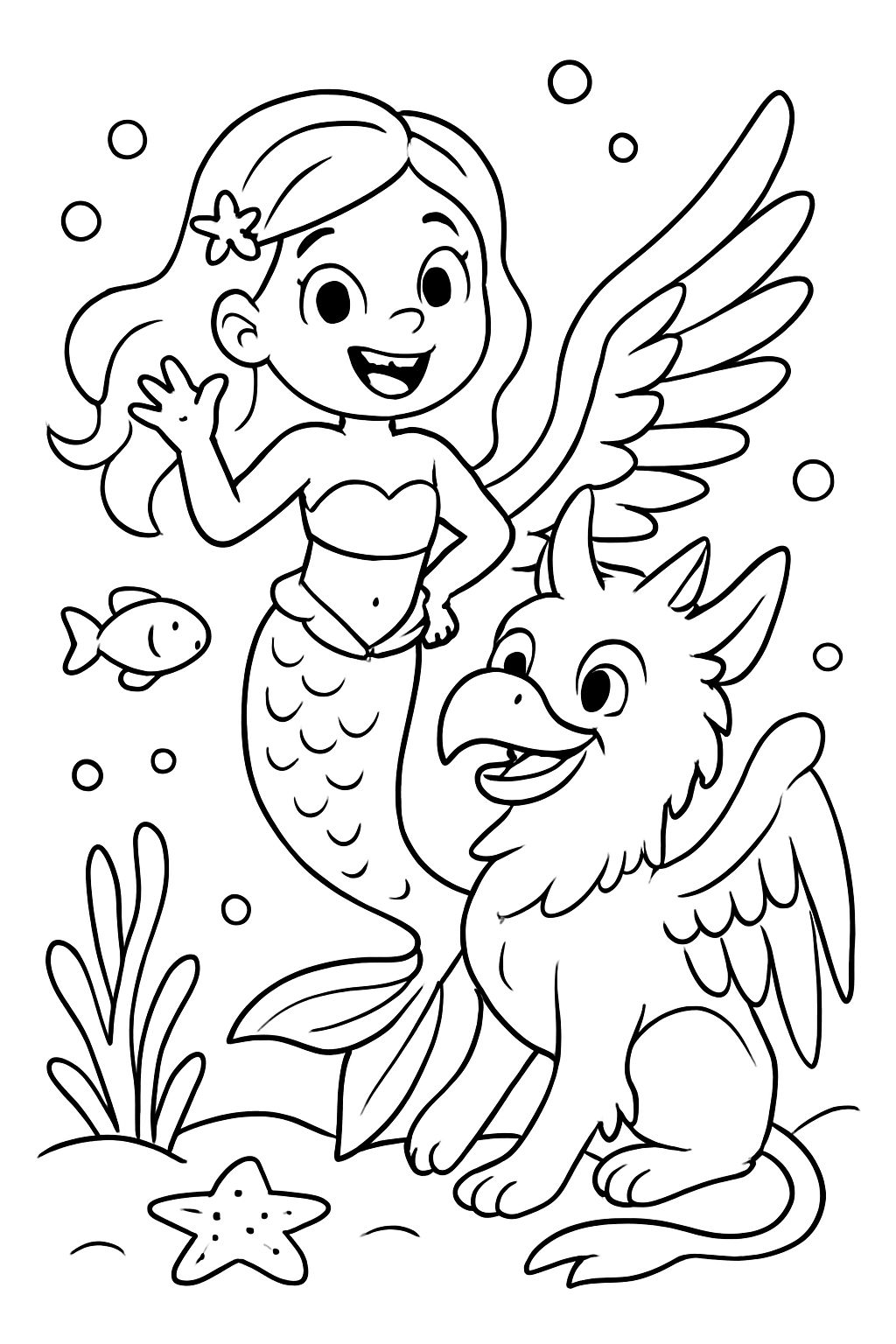 a mermaid combined with a griffin