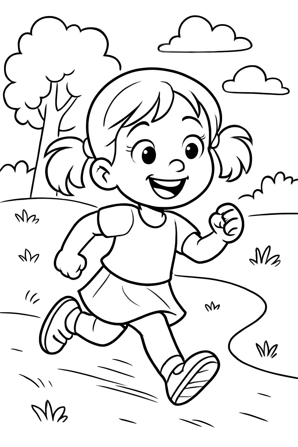 A toddler girl with short pig tails