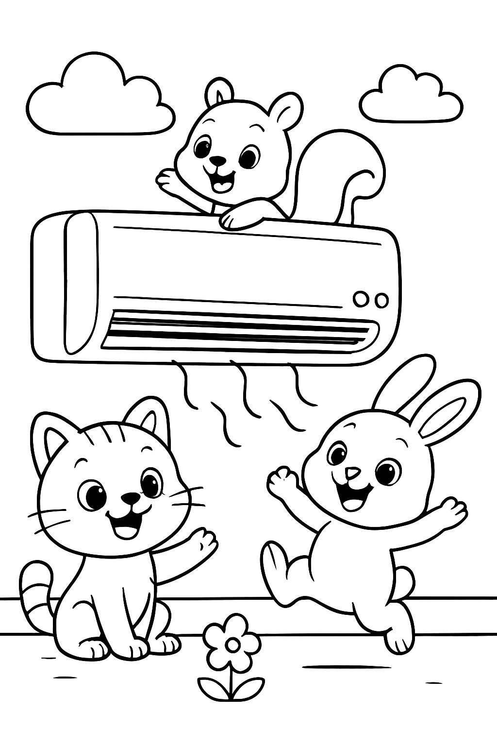 air conditioner with cute animals