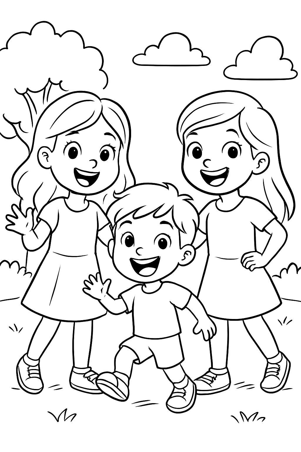 2 soeurs et leur petit frère