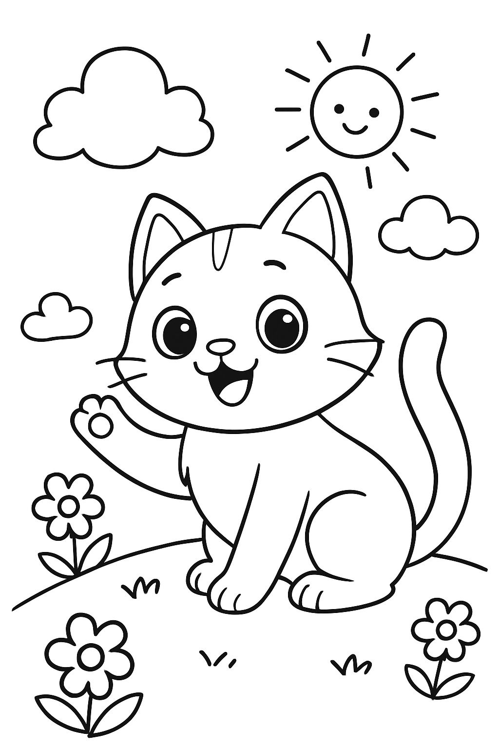 Jolie chatte grise et blanche