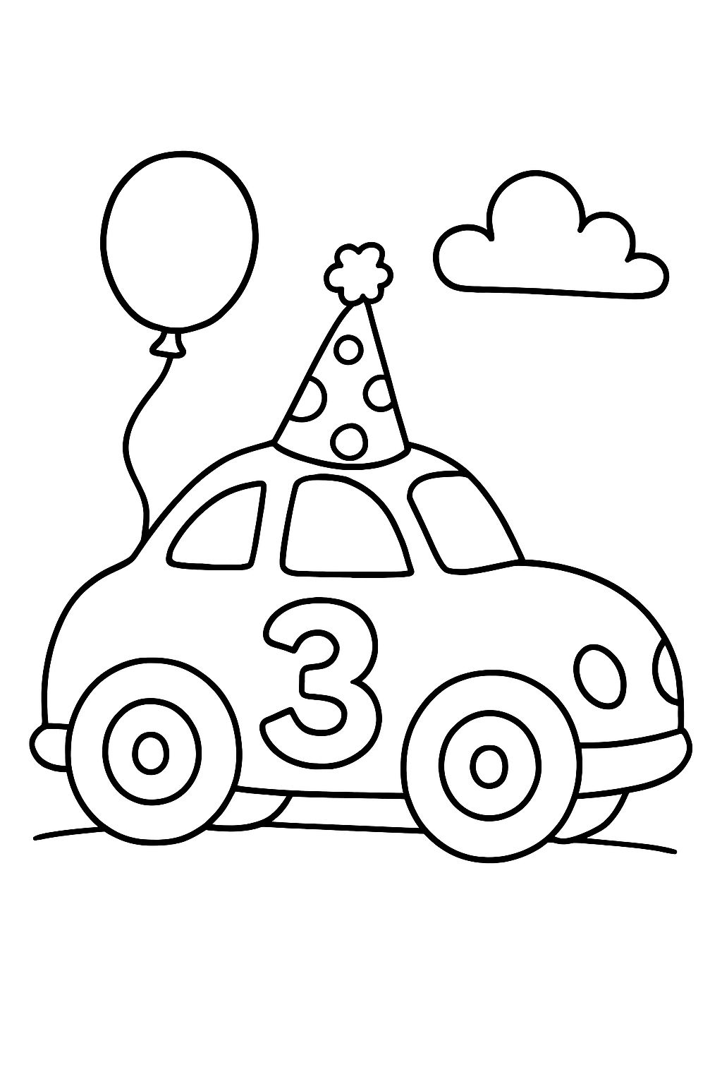 Geburtstagsrennauto drei